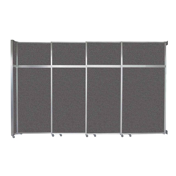 Operable Wall Sliding Room Divider 12'8" x 8'5-1/4" Charcoal Gray Fabric